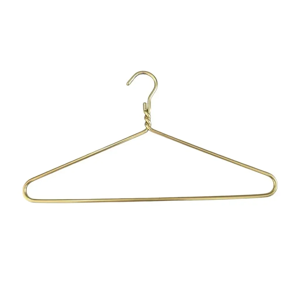 Metal Wire Clothes Hanger Gold Tone Smooth Adult Closet Organizer Storage China